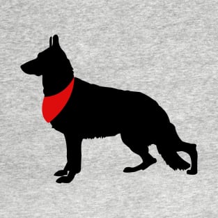 German Shepherd Dog Pattern Red T-Shirt